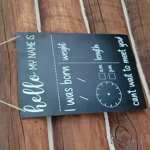 Baby announcement chalkboard sign